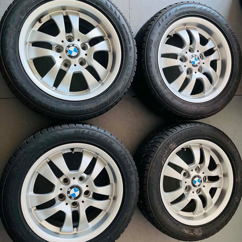 BMW Genuine Aluminum Rims 16" 5x120 with Bridgestone Winter Tires used