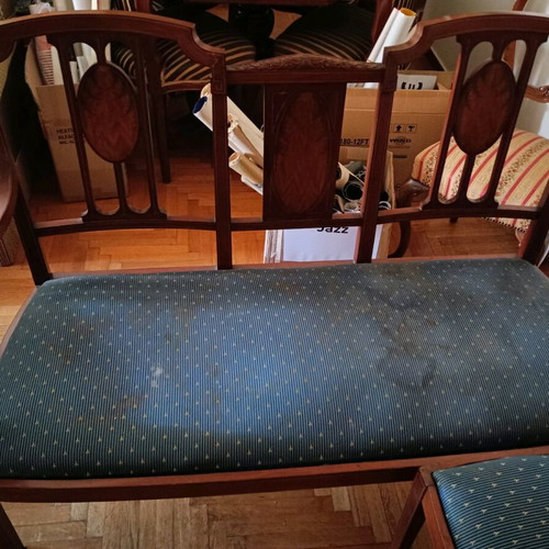 Antique living room set used, sofa and 4 chairs