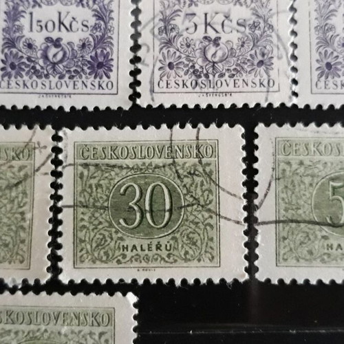 Γραμματόσημα Postage Due Τσεχοσλοβακίας 1954, σε άριστη κατάσταση, σετ 10 τεμαχίων