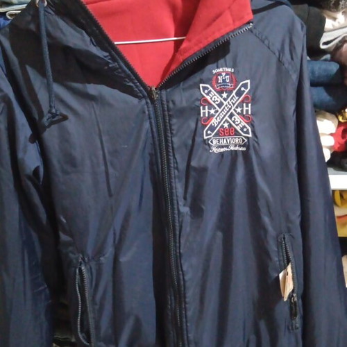 Children's reversible hooded jacket like new, blue and red