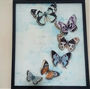 Πίνακας με πεταλούδες μεταλλικός inart
