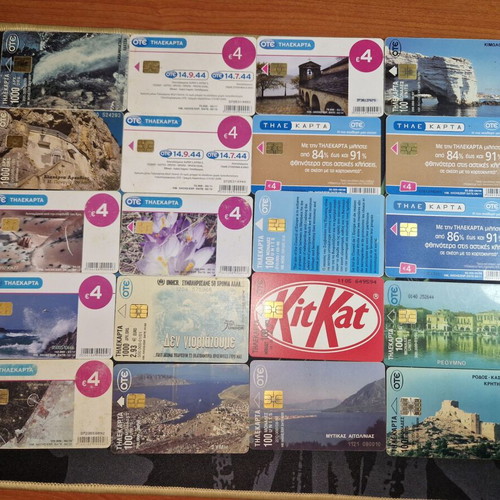 Phone cards used, pack of 197 pieces