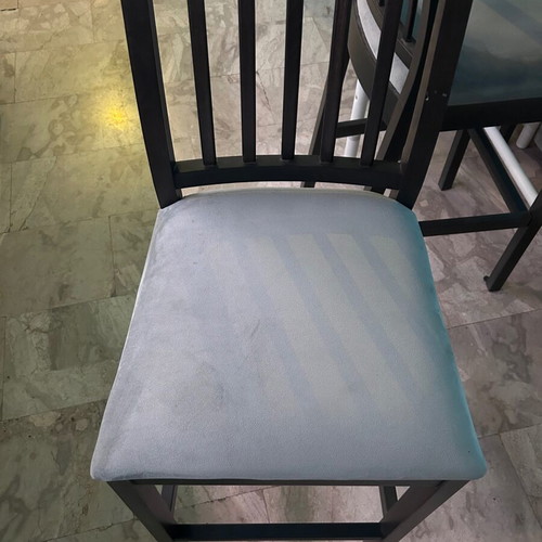 IKEA EKEDALEN bar dining set with 4 grey fabric stools