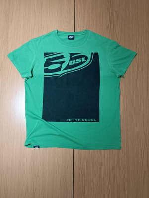 Diesel 55DSL Big Logo Vintage T-shirt size M like new green