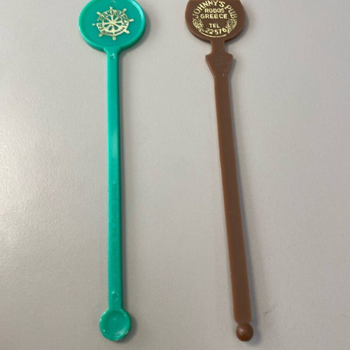 Collectible stirrers from Rhodes Faliraki Beach & JOHNNY’S PUB 1980s like new (2)