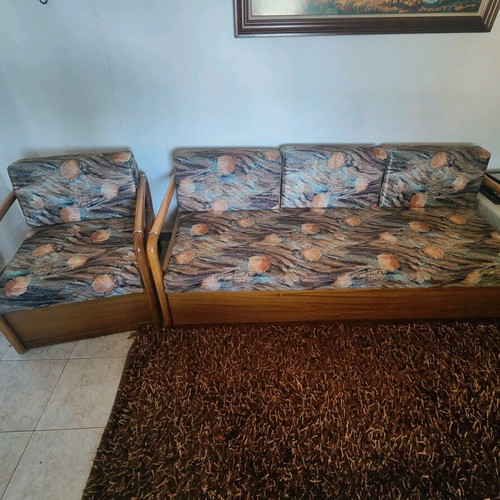 Sofa and armchair like new, sturdy vintage construction