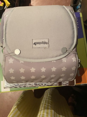 BabyToLove Travel Up Booster portable high chair like new, grey stars