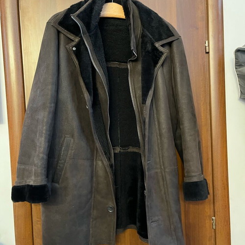 New leather sheepskin half coat XL Men's