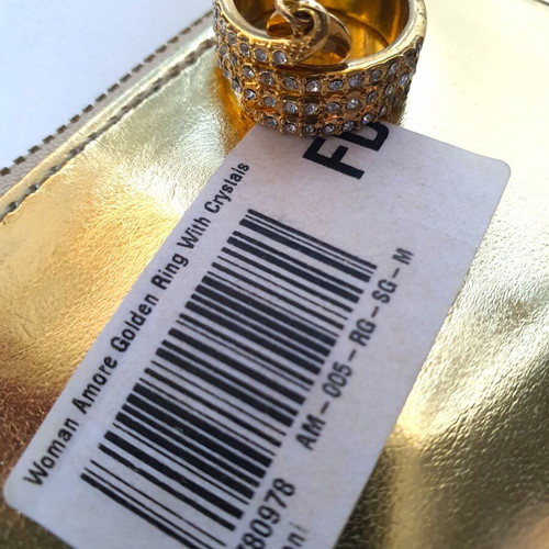 Love Soni gold ring with crystals and pendant like new