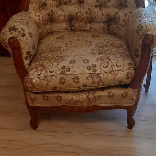 Solid wood living room set like new, Ludoviko style with sofa and tables