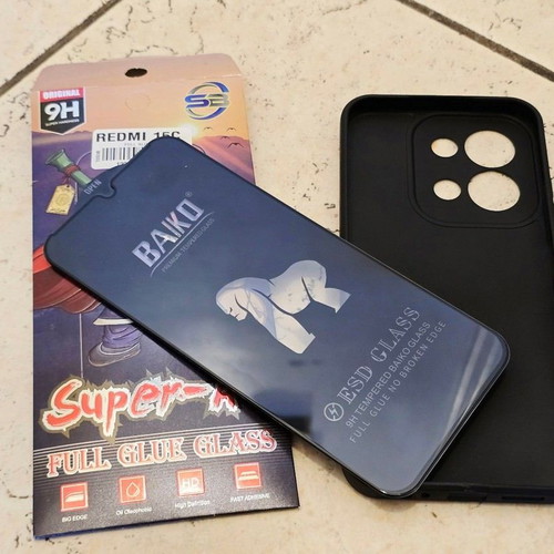 Tempered Glass 9H and Case for Xiaomi Redmi 15C New