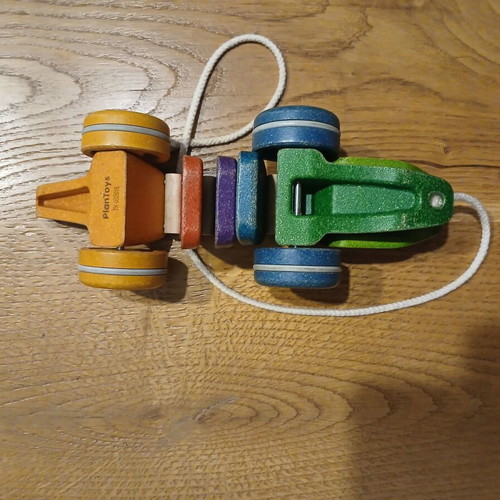 Plan Toys Συρόμενο Παιχνίδι Rainbow Alligator από Ξύλο Μεταχειρισμένο με Ήχους για 12+ Μηνών