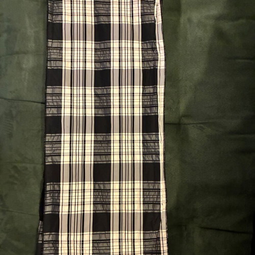 Double-sided scarf new, black and white checkered