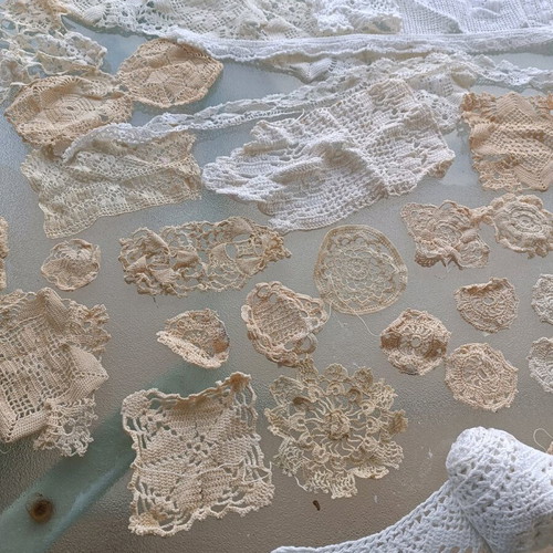 Handmade embroidered doilies like new