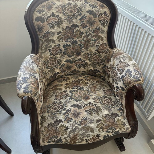 Refurbished armchairs, two from early 19th century