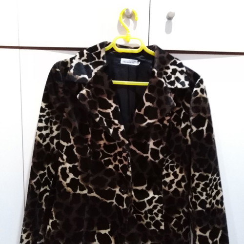 Animal print velvet tagier jacket and elastic skirt used