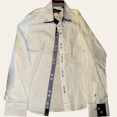 Achile Sport Shirt White with Contrast Details, Size L, Like New