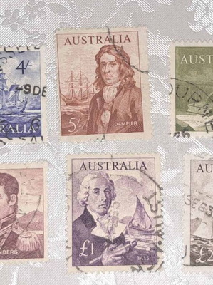 Australia Famous Seafarers stamps used, set 330-335