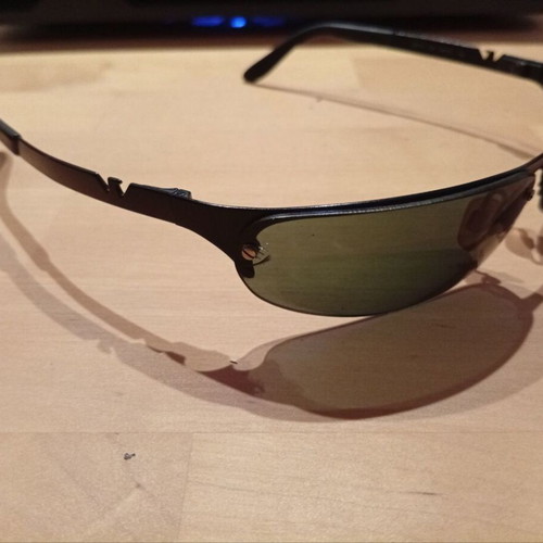 Emporio Armani sunglasses used, black with lens wear