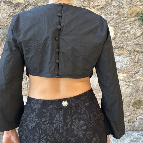 Daisy Street Cropped Blouse with Statement Waist Detail