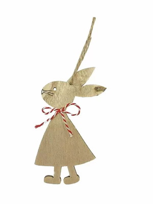 Κρεμαστός ξύλινος λαγός 11x6cm καινούργιο