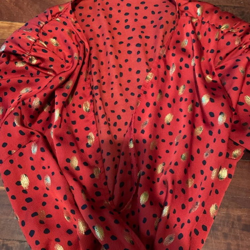 Women's impressive dress like new, red with gold accents
