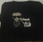 Karl Lagerfeld Ikonik Τοπ Μεταχειρισμένο Μαύρο Μεγάλο Βαμβάκι