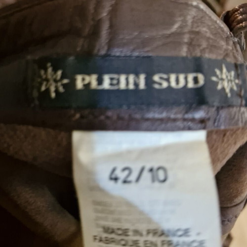 Leather dress used with small marks, size L, brown