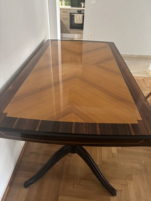 Vintage wood dining table used, cherry wood, seats 6–10