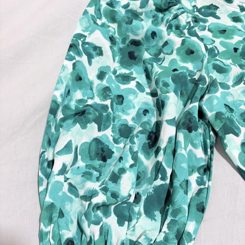 Summer blouse with one-shoulder cut, colorful green