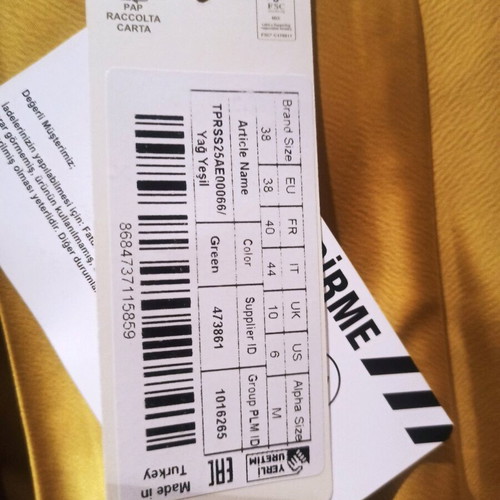 Maxi satin dress Trendyol new, size 38, olive-lime green