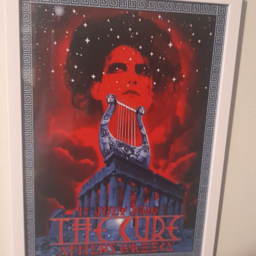 The Cure poster Athens 2026 with frame new