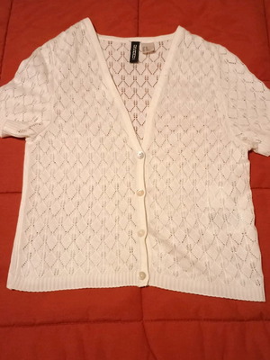 Knitted crop cardigan new, ivory - sugar color, size XS