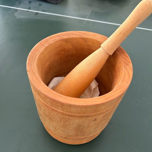 Wooden mortar like new