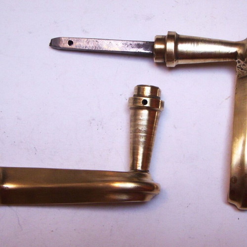 French door handle used, brass 19th century