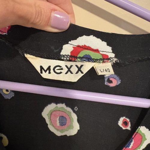 Mexx romper with printed fabric belt, size Large 40, like new