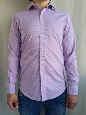 Lauren Ralph Lauren men's dress shirt size 38 15 S/M fitted non iron purple new