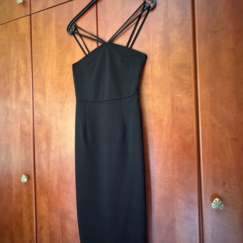 Black midi dress with thin straps used