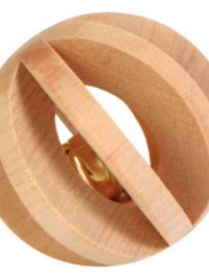 Wooden ball toy with bell for rabbit-guinea pig 6cm new