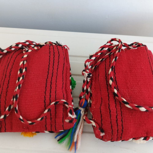 Pair of handmade woolen Cretan vourgies like new