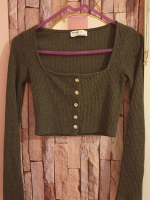 Woolen blouse like new, gray with beautiful buttons, XS