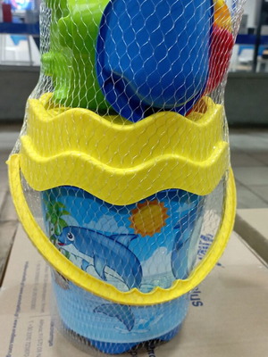 Dolphin bucket set new, 6 pieces, 17 cm diameter
