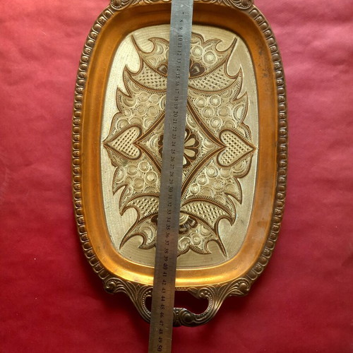 Copper tray used with hook for wall mounting