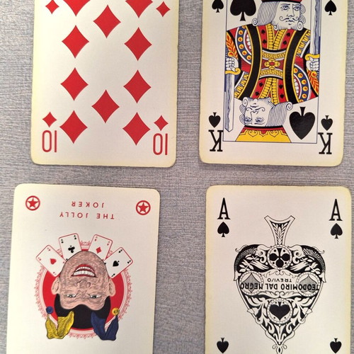 Dal Negro Treviso Vintage Double Deck Plastic Playing Cards used