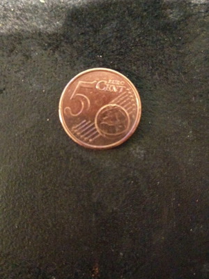 German 5 Euro Cent Coin 2012 used, Munich Mint