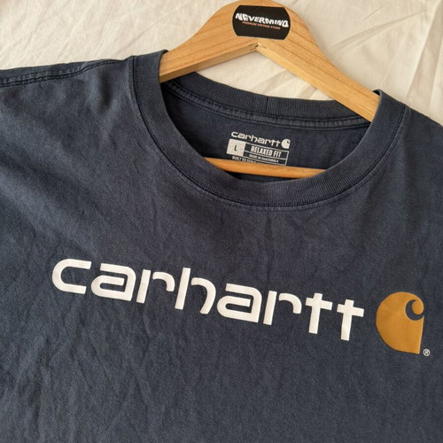 Carhartt vintage men's t-shirt, size L, blue