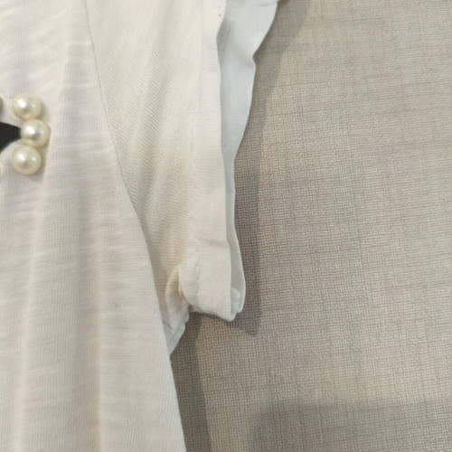 Nooboss Collection white T-shirt with stars and pearls used, size M/L