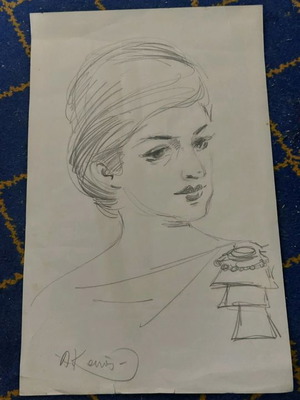 Portrait of a woman by A.Kanas rare artwork