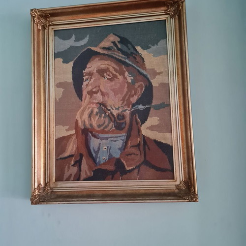 Vintage Fisherman Painting like new