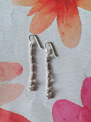 Silver 925 Earrings with Star, New